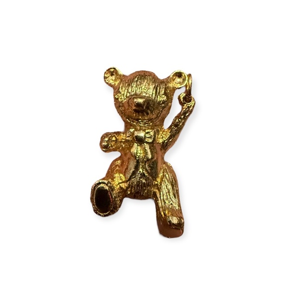 1978 Franklin Mint 75th Anniversary Teddy Bear Pendant Charm 24K Gold Plated - Picture 3 of 10